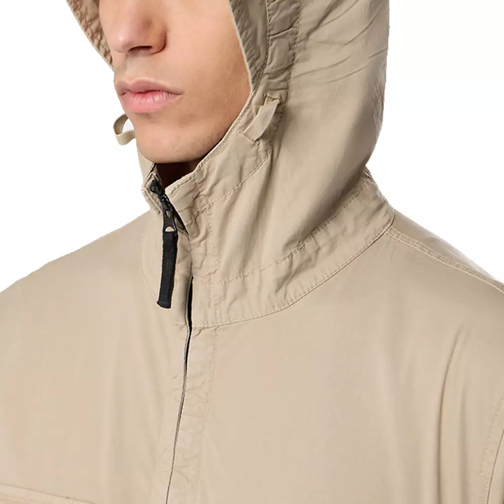 4100077 Stretch Organic Cotton Twill Hooded Jacket with Anti-Drop Desert