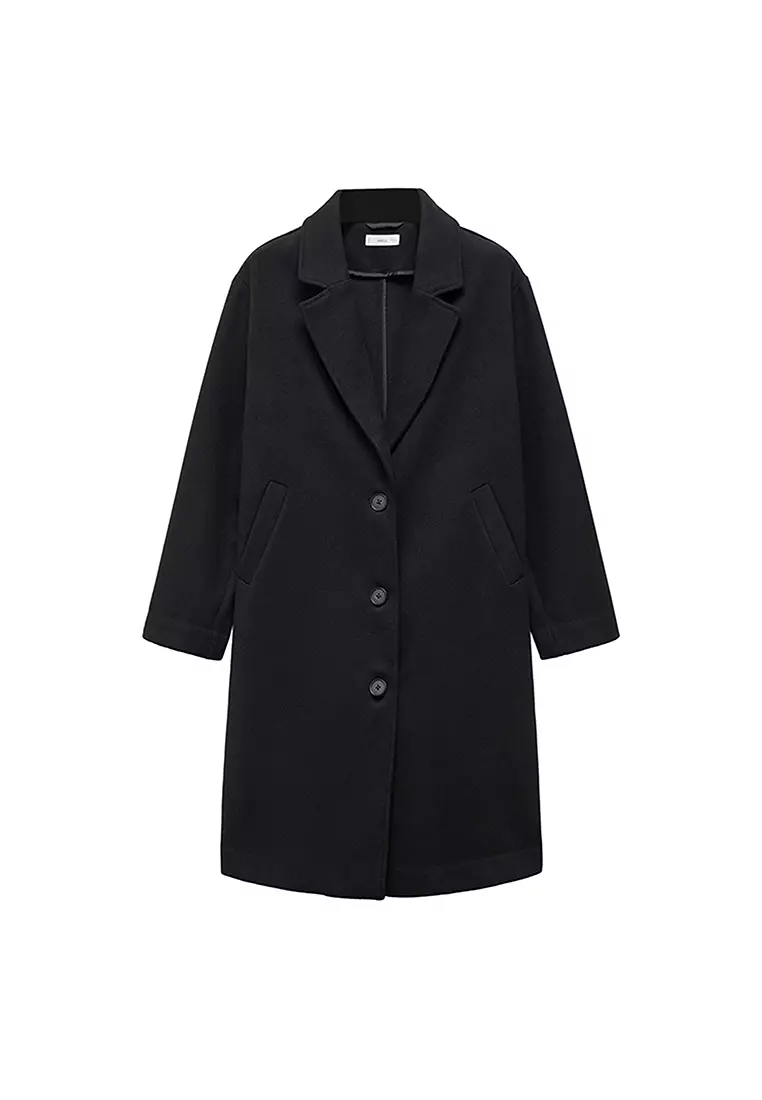 Mango straight sales pocketed coat