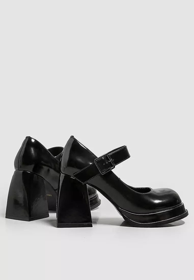 9CM Round Toe Leather Mary Jane Shoes MZ3560