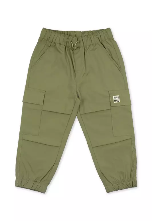 Boys Cargo Jogger Pants with Embroidery Details