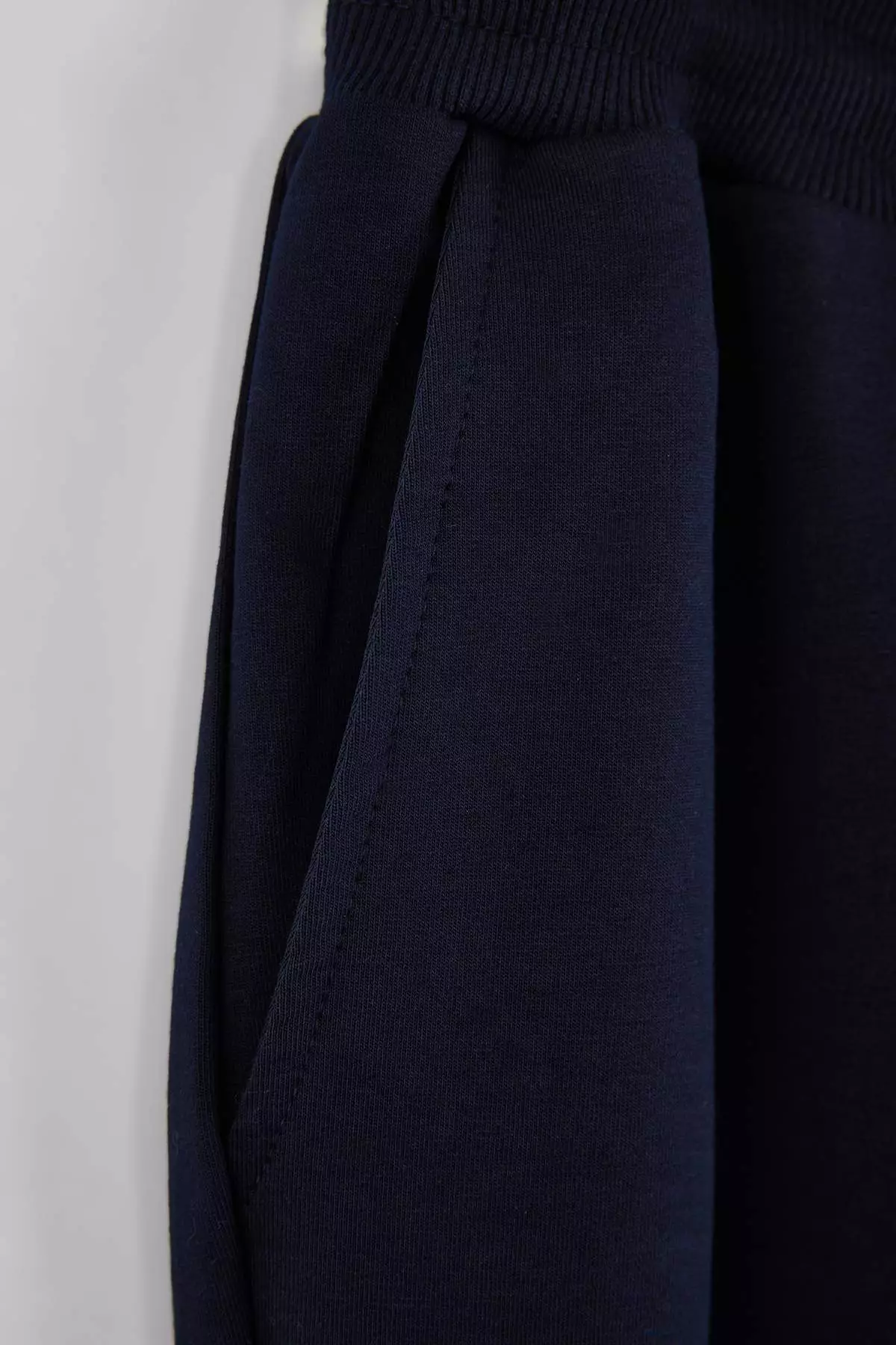 Navy Blue Plus Size Regular/Normal Fit Jogger Basic Cotton Sweatpants Tmnaw24Aj00003