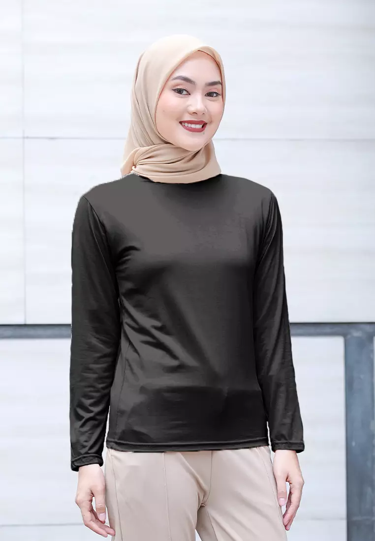 Cotton Bee - Manset Lengan Panjang Aneisha Inner Rayon - Black - XL 