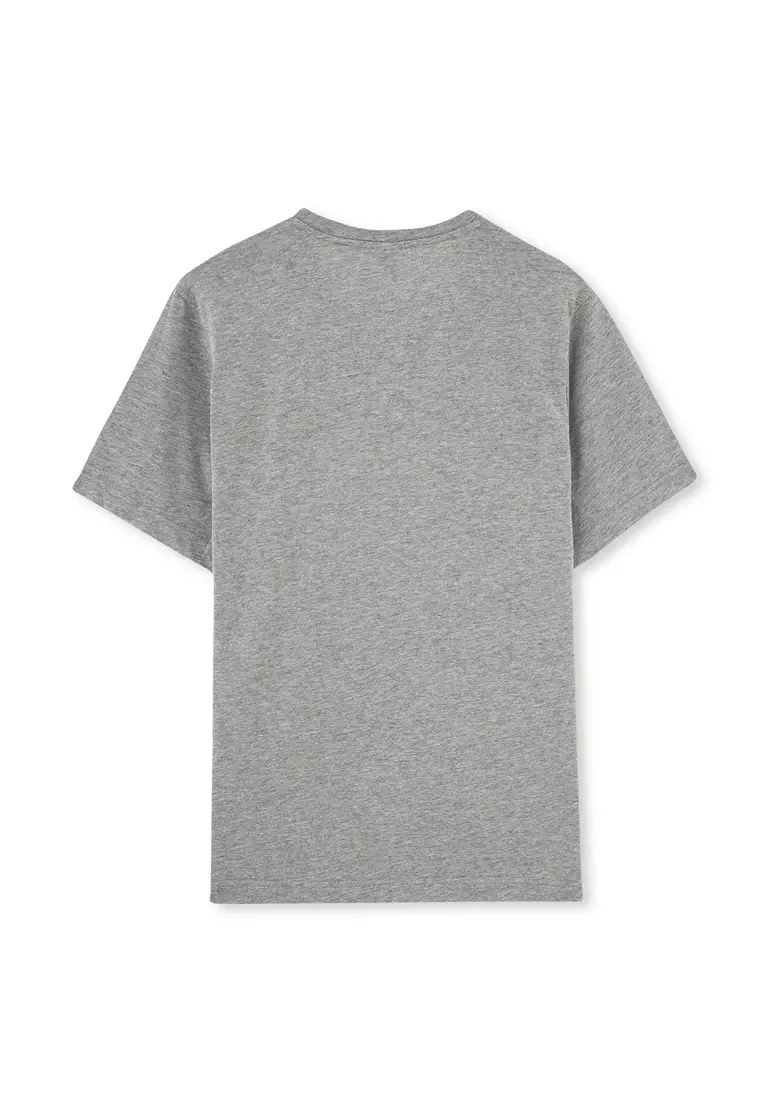 Grey Melange T-Shirt, Crew Neck, Regular, Short Sleeve Sleepwear for Men