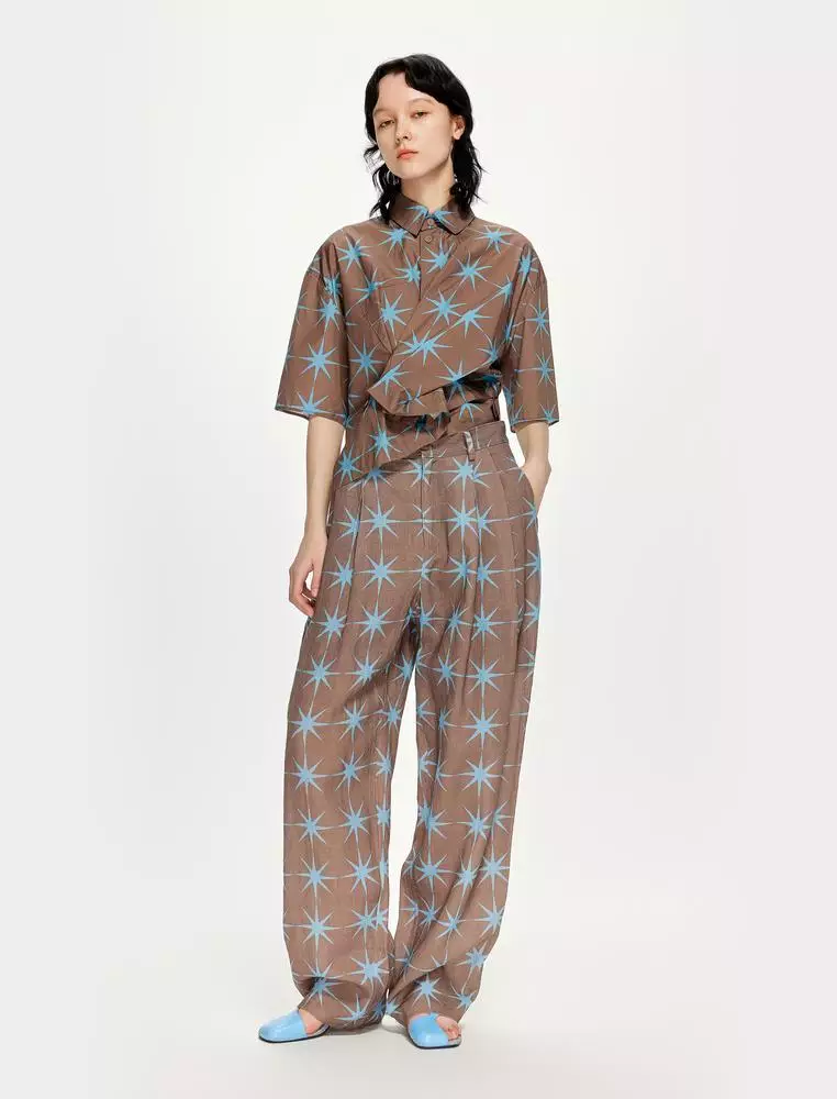 Loose Star Pattern Everyday Casual Short Sleeve Shirt