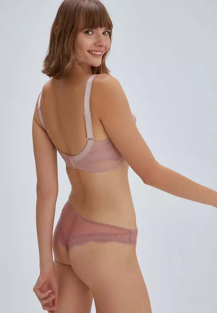 Baby Pink Bra, Non-padded, Normal Fit, Lace, Underwear for Women