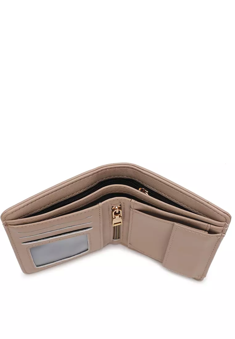 Dompet Pendek Wanita Dengan Kompartmen Koin (Women's Pin Button Bi Fold Leather Short Purse / Wallet With Coin Compartment)
