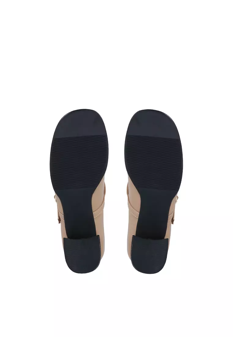 Medium Brown Bowsque Mary Jane Heels