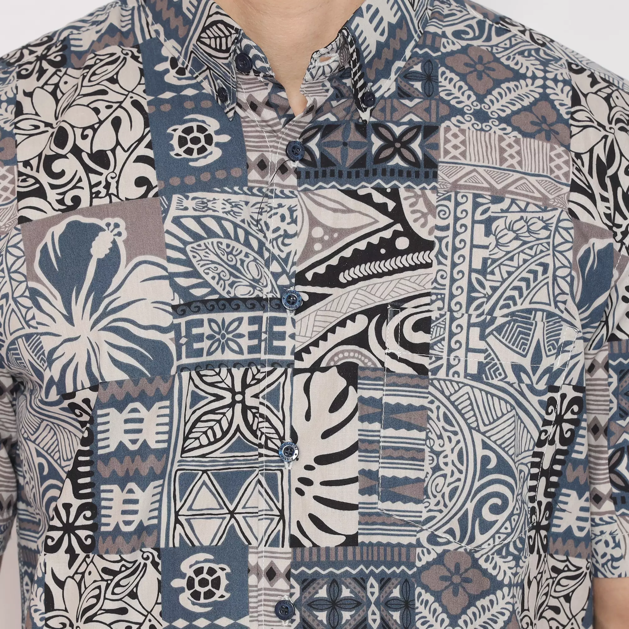 Platini Kemeja Hawai Pria Lengan Pendek Abu 132106