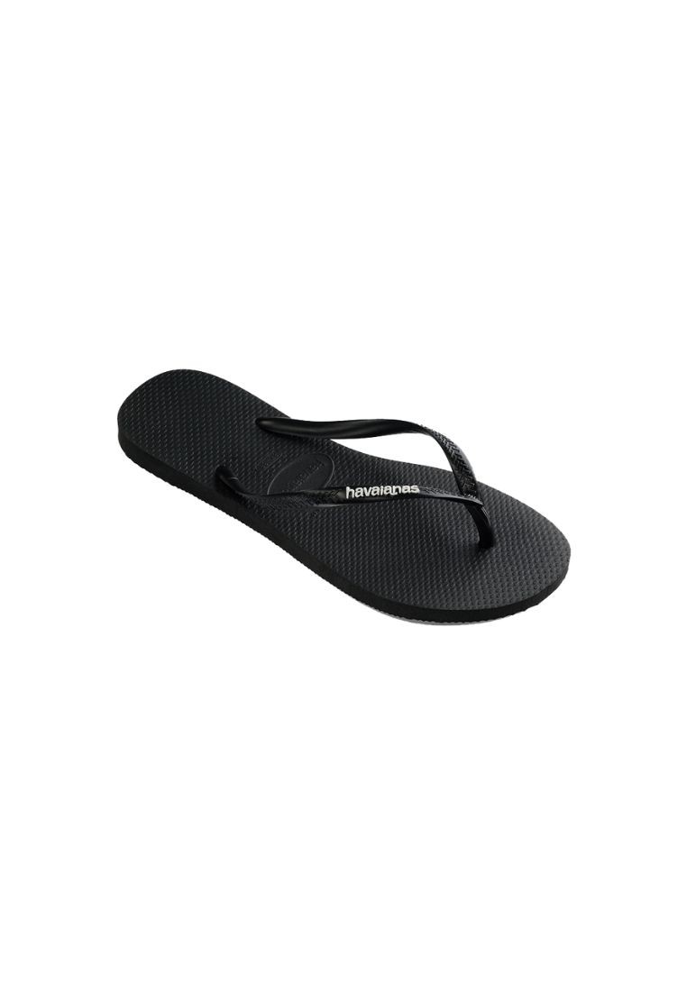 Women Slim Logo Pop Up Flip Flops - Black/White