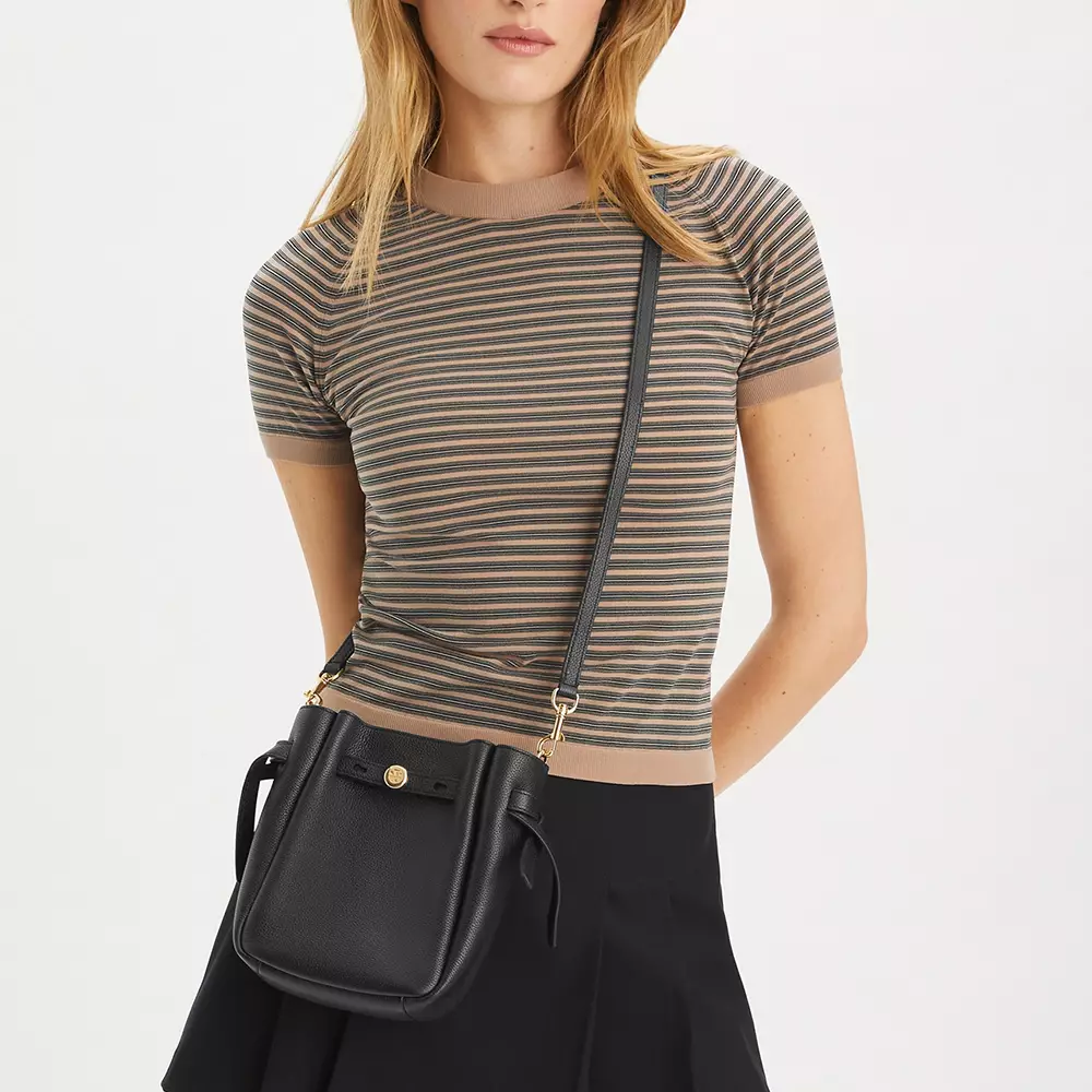 Small Romy Crossbody Bag Grained Black