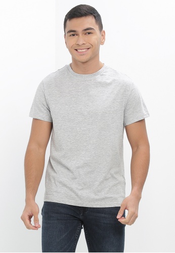 H&M grey Round-Neck T-Shirt Regular Fit F4279AAD00CFE3GS_1