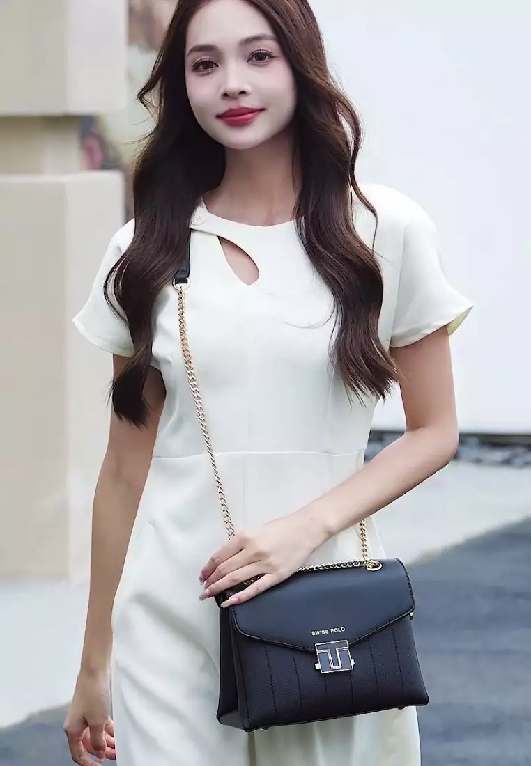 Women's Top Handle Bag / Sling Bag / Crossbody Bag (Tas Selempang / Tas Tangan) - Hitam