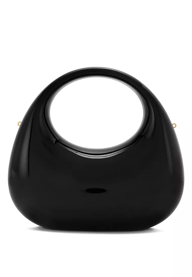 Tas Genggam Mini Metalik Akrilik Warna Hitam