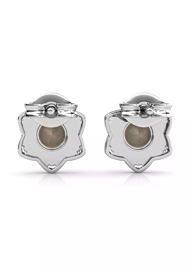 Estella Earring White Gold - Anting Crystal by Her Jewellery