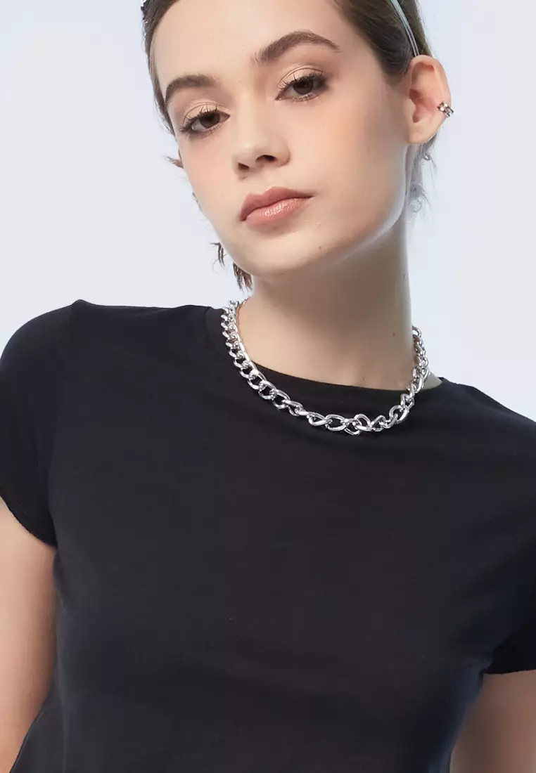 Basic Short Sleeve Crop T-shirt