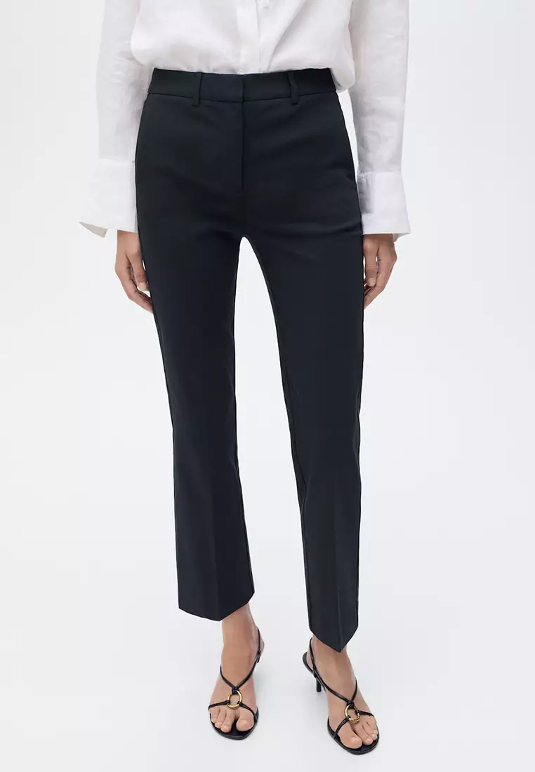 Straight-Cut Crop Trousers