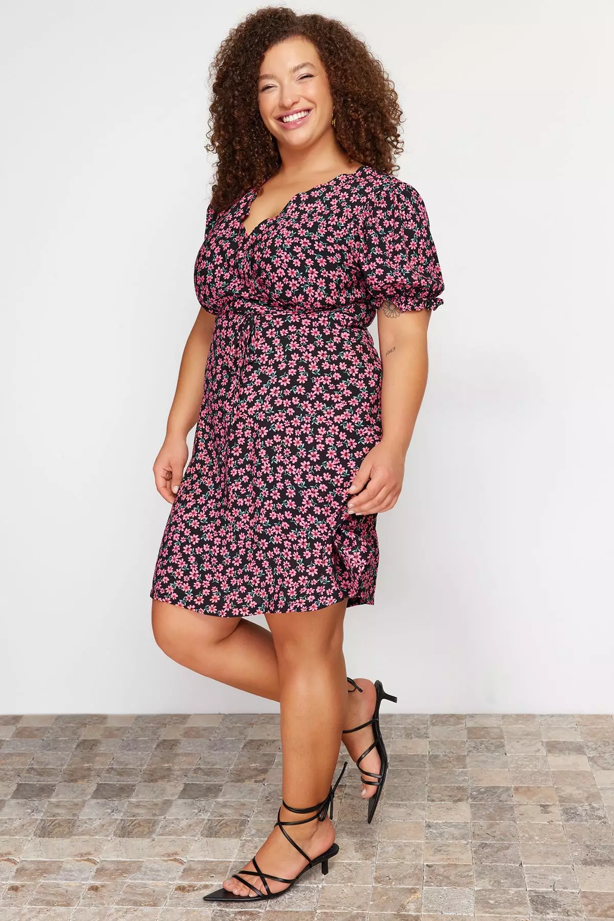 Plus Size A-Line Floral Dress