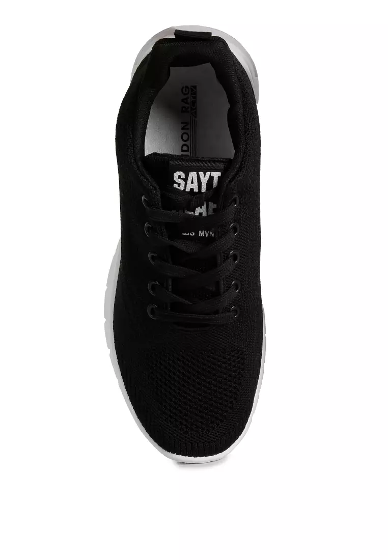 Sepatu Kets Kasual Tebal Pria Warna Hitam