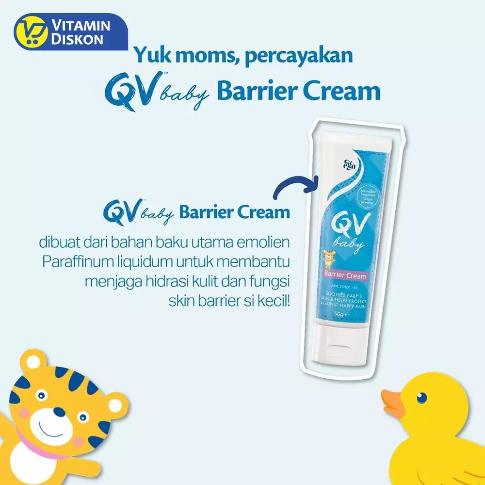 QV BABY BARRIER CREAM 50G BPOM -melindungi kulit bayi, ruam popok, tubuh yang sensitif
