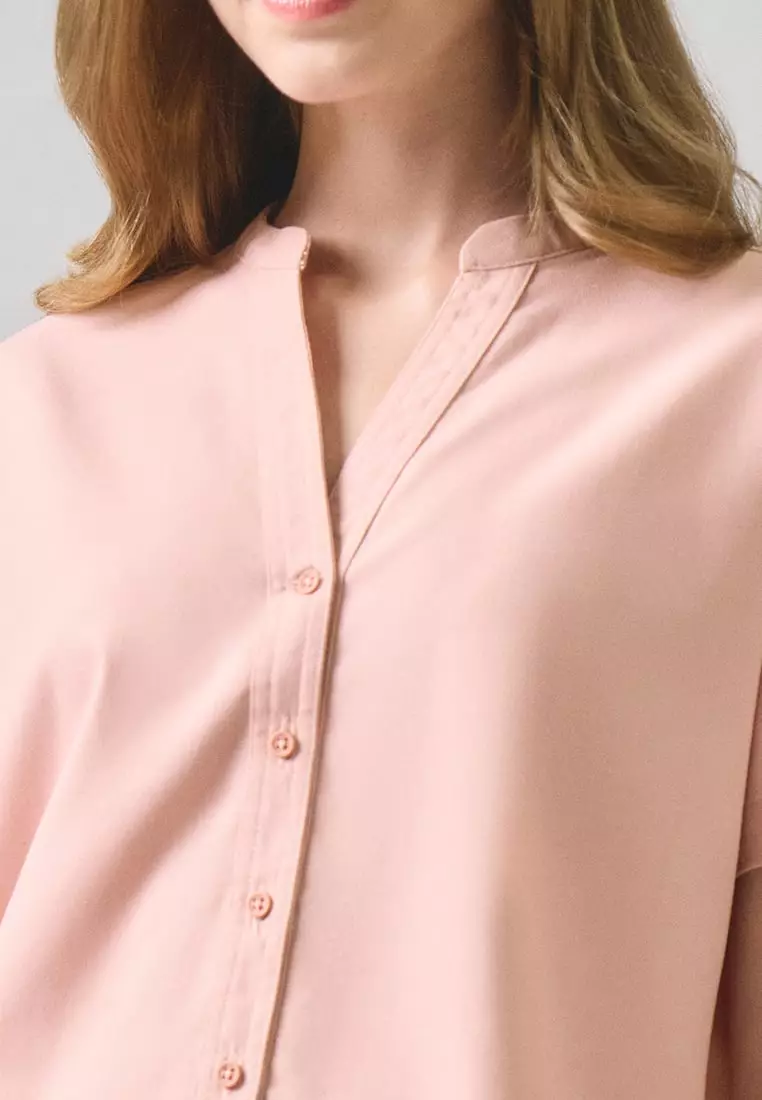 Y-Placket Button Down Shirt