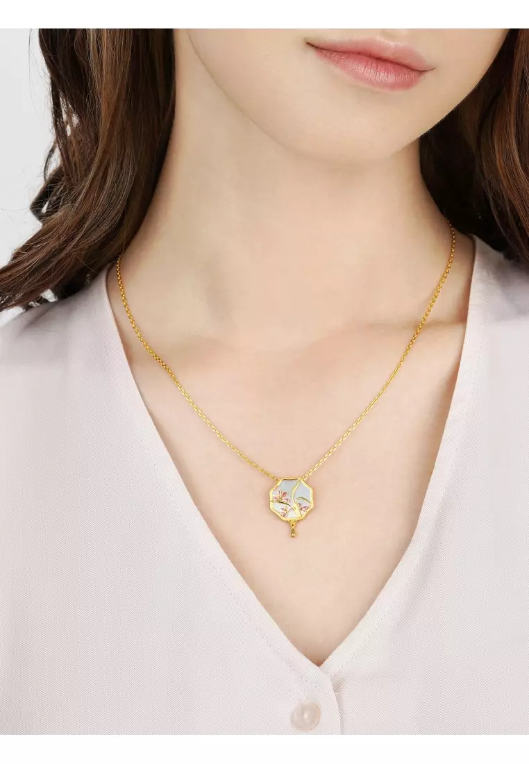 Cultural Blessings Daily Bliss 999.9 24K Solid Gold Mother of Pearl Orchid Pendant 92654P (Necklace not included)