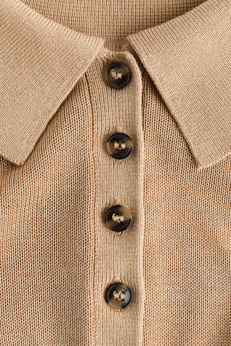 Fine-knit polo shirt