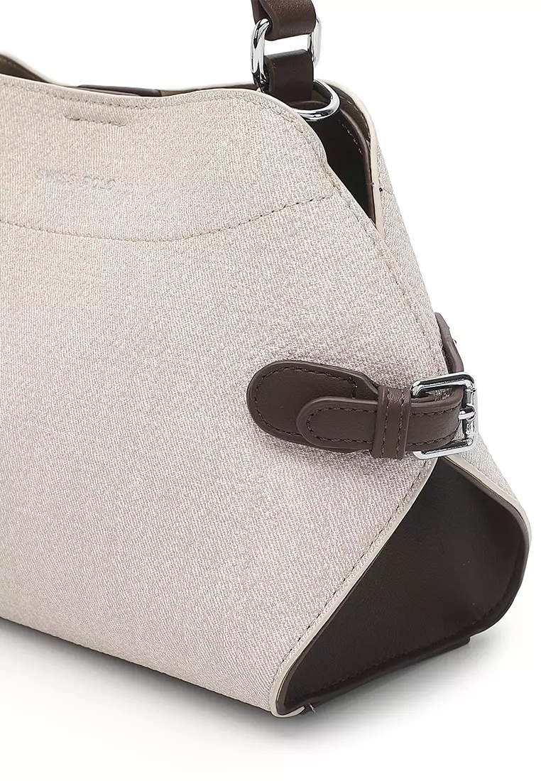 Women's Top Handle Bag / Sling Bag / Crossbody Bag / Shoulder Bag (手拿袋 / 斜孭袋 / 單肩包) - 米黃色 / 棕色