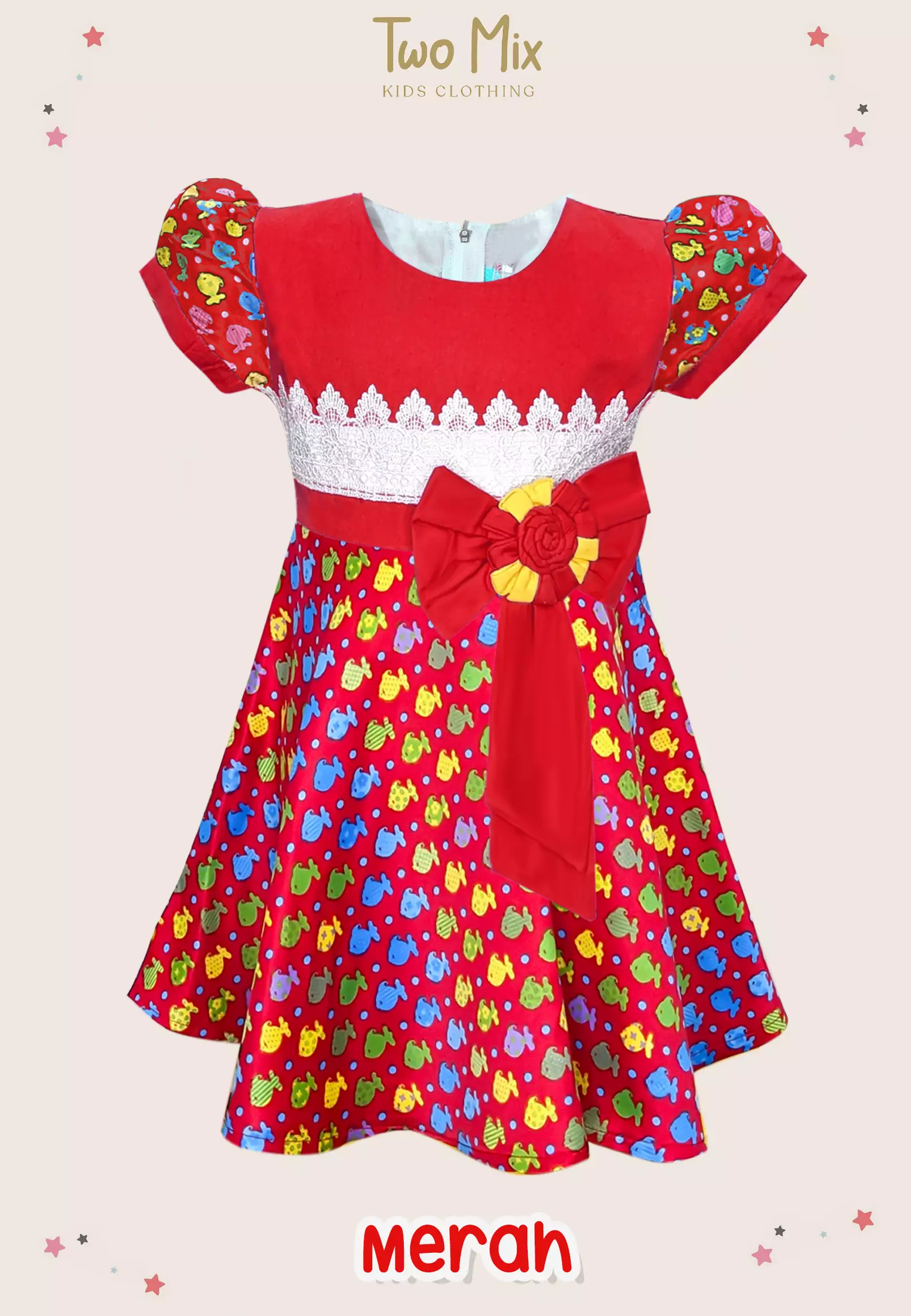 Two Mix - Baju Dress Anak Perempuan Satin Lucu Y886