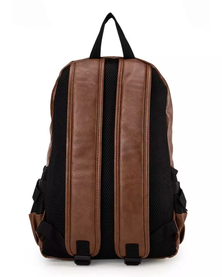 Distressed Leather Mesh Backpack