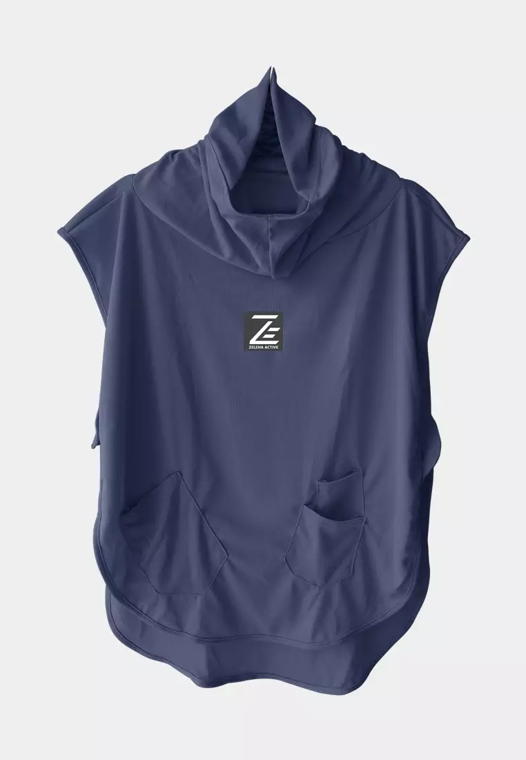 Hijab Vest Olahraga Nara Sporty Pocket - Dark Ocean