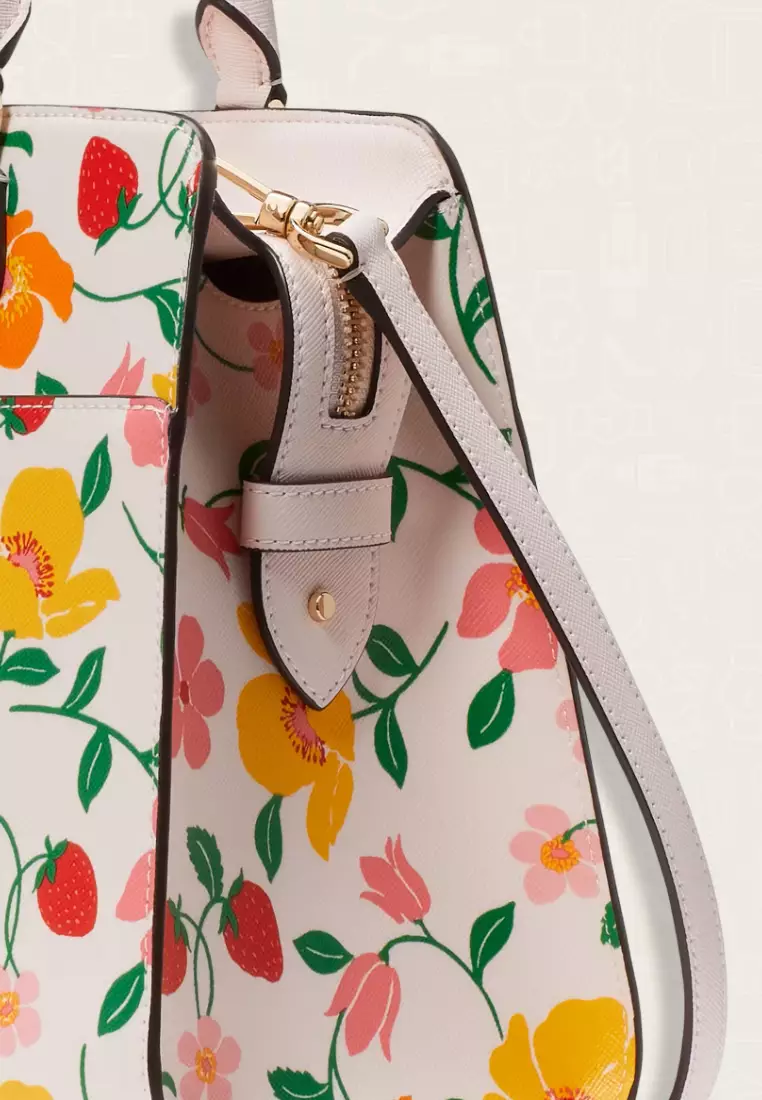 Kate Spade Madison Strawberry Garden Printed Medium Satchel Pink Multi