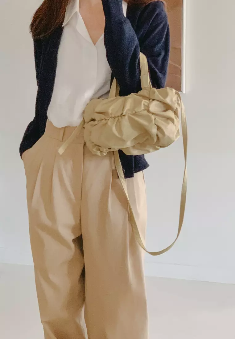 POPCORN JAZZ Nylon Crossbody Bag Beige