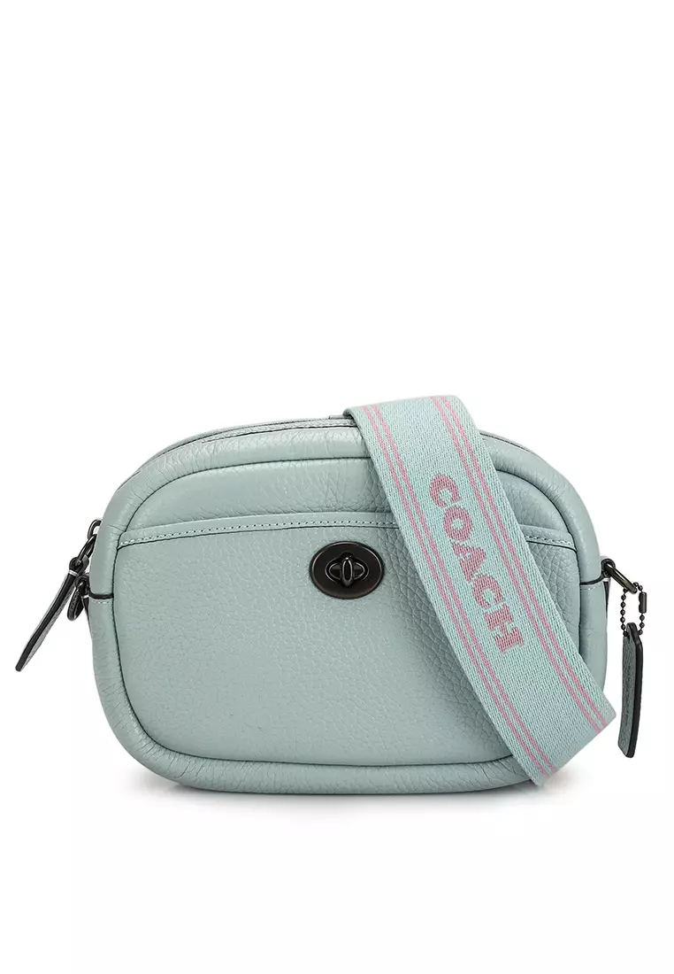 Coach pebbled discount leather camera bag