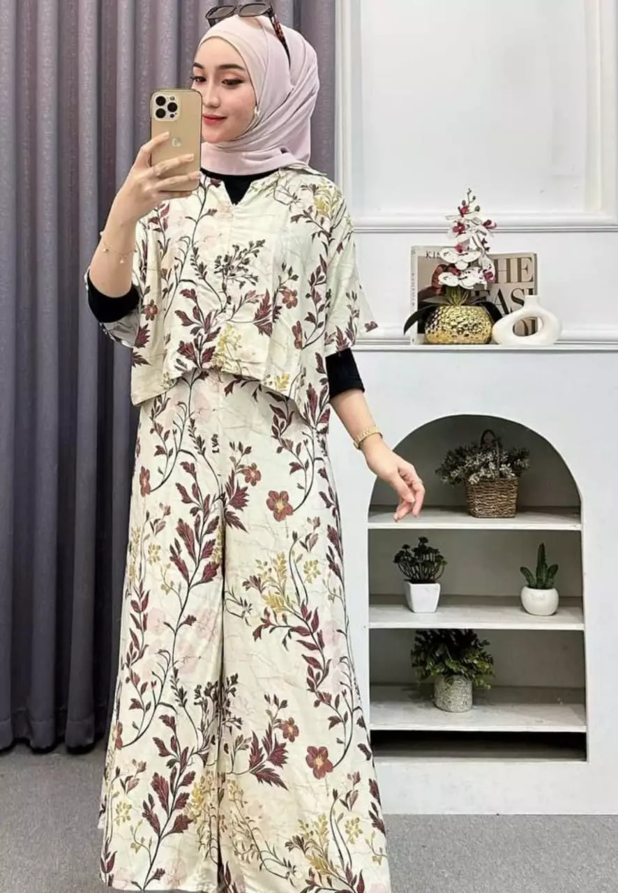 Setelan Kulot Crop Jumbo Soft Yellow Premium Modern MYA