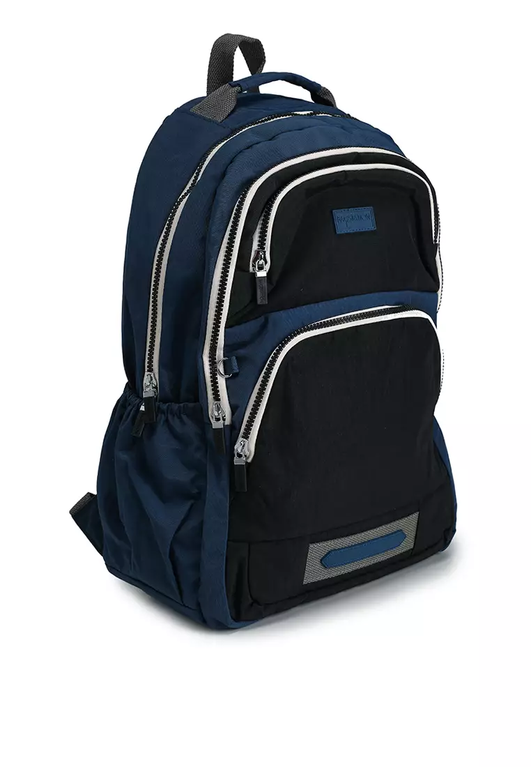 Colour Block Nylon Large Backpack