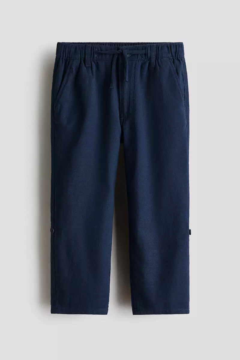 Cotton roll-up trousers
