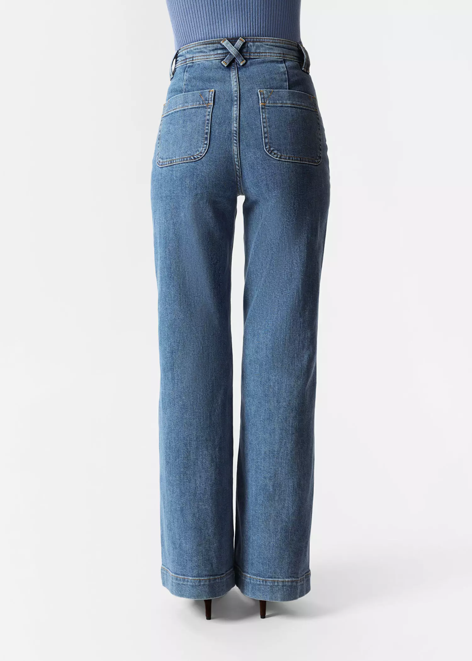 High-Waist Bootcut Jeans