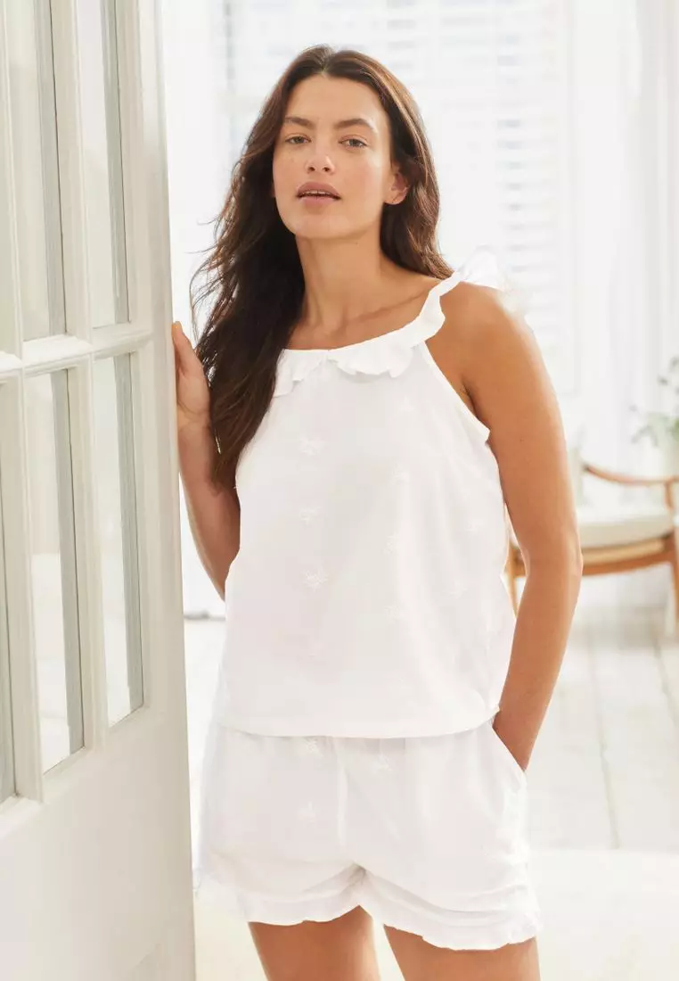 Buy NEXT Embroidery Cotton Pyjamas Short Set 2024 Online ZALORA