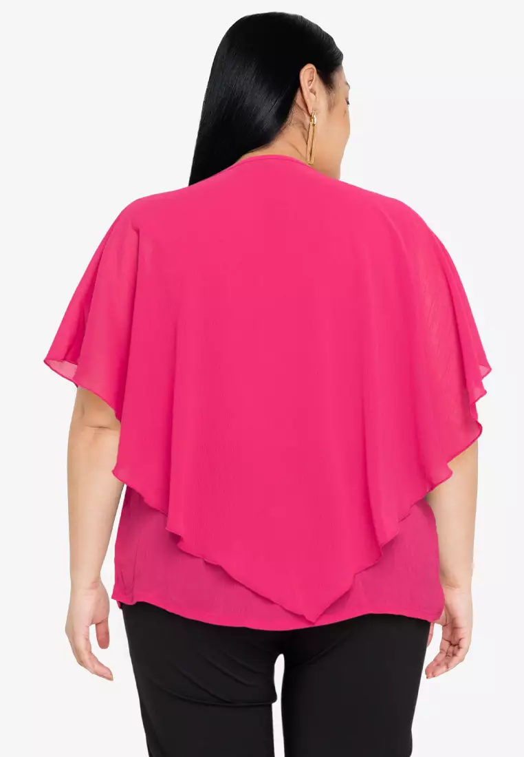 Buy Divina Plus Size Overlay Blouse With Necklace 2024 Online | ZALORA ...