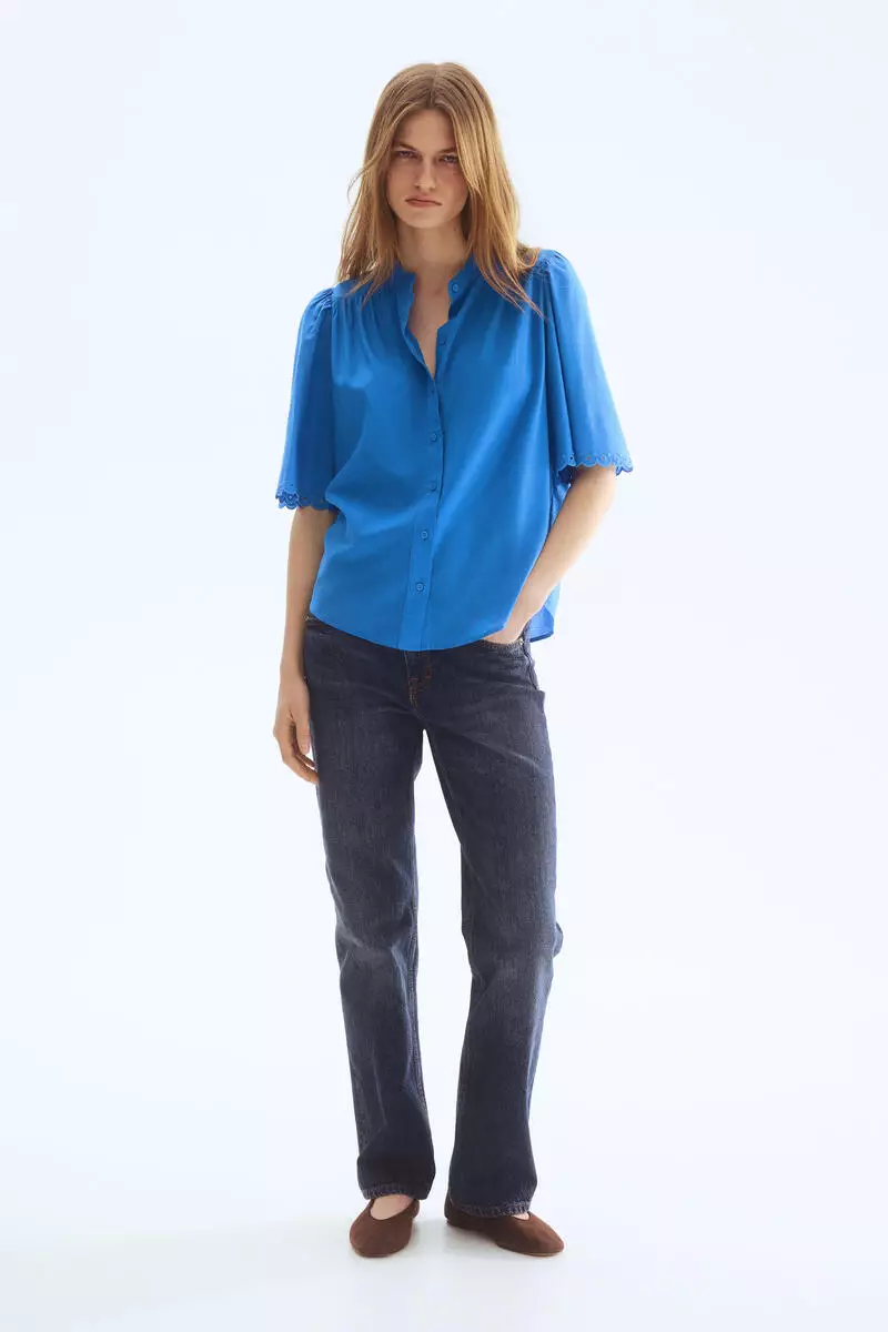 Cotton-blend blouse