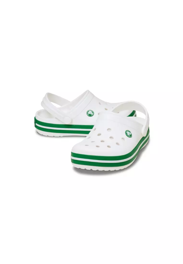 Kids' Crocband Clog In White Green Ivy
