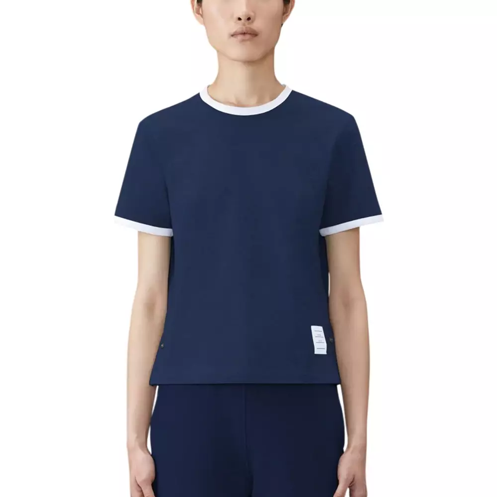 [4.4PRIL KEJUTAN HARGA] Medium Weight Jersey Ringer T-Shirt Navy