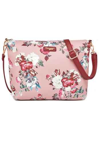 STRAWBERRY QUEEN pink Strawberry Queen Flamingo Sling Bag (Floral BL, Pink) 9DBD5AC272288CGS_1
