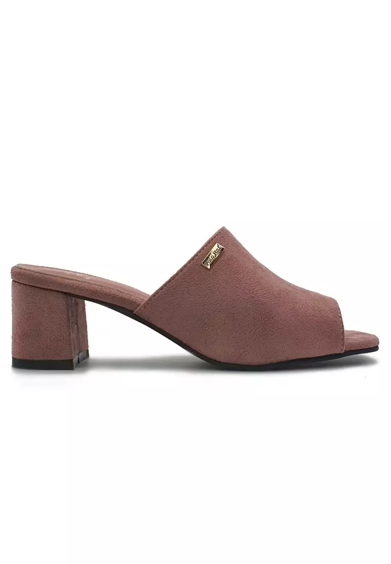 Discount on Polo Hill  shoes - SKU: Polo Hill Ladies Faux Suede Peep Toe Mid-Heeled Mules
