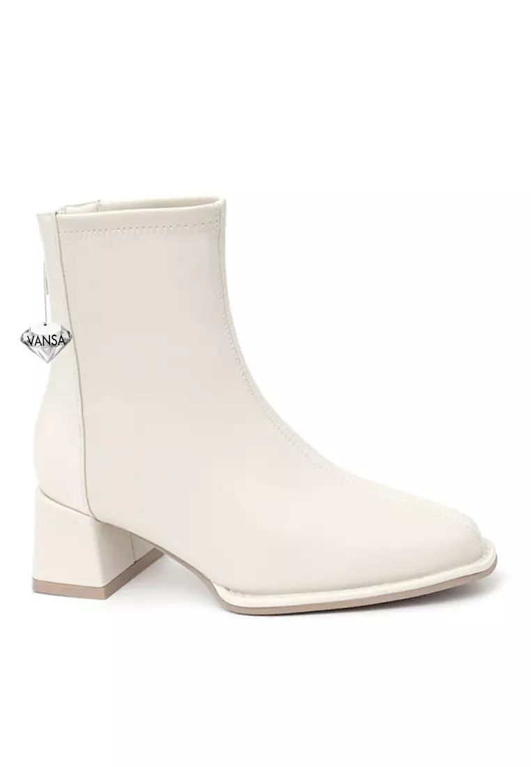 Discount on Twenty Eight Shoes  shoes - SKU: VANSA Colorblock Elastic Microfiber Leather Short Boots VSW-B-8311-1