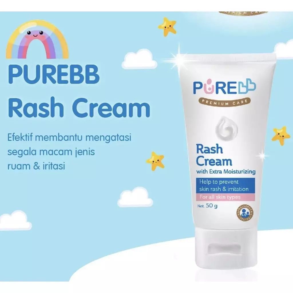 Pure BB Rash Cream Baby 50 gr / Krim Anti Ruam Bayi - PureBB Pure Baby