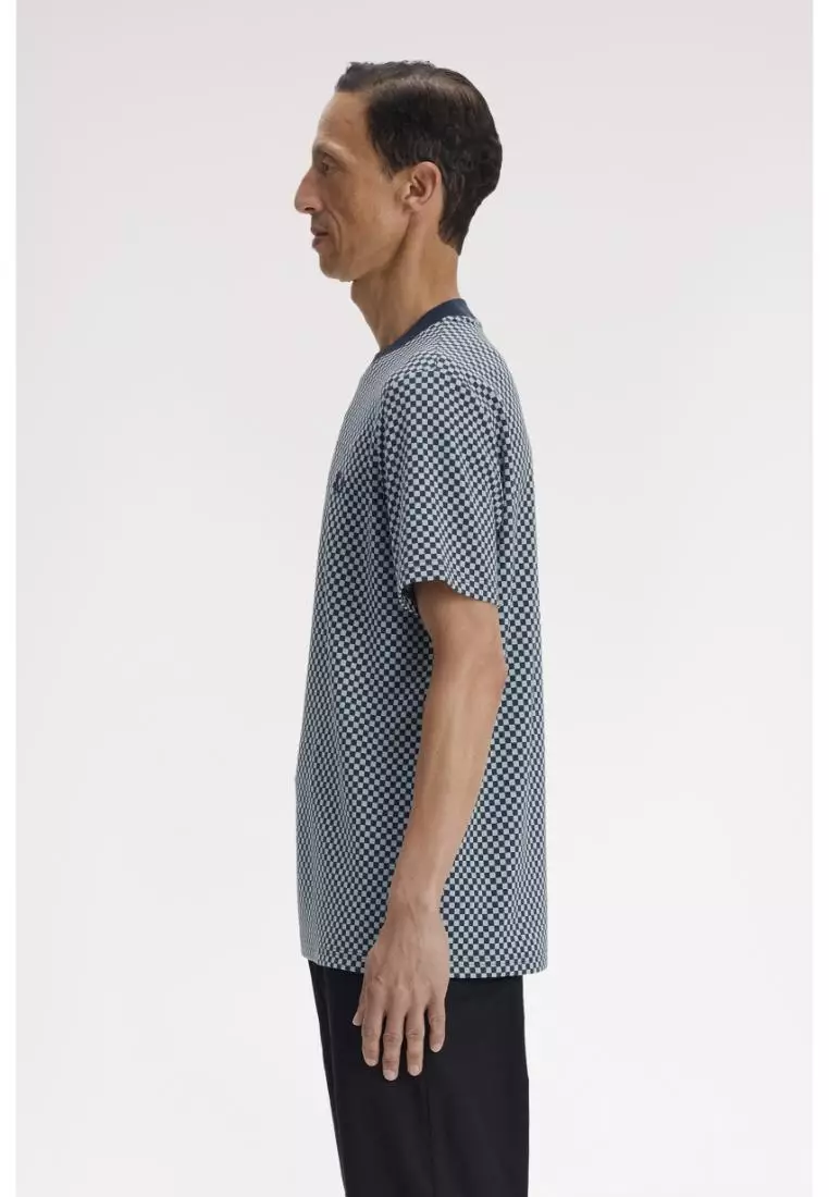 Fred Perry M2394 Checkerboard T-Shirt (Dark Airforce)