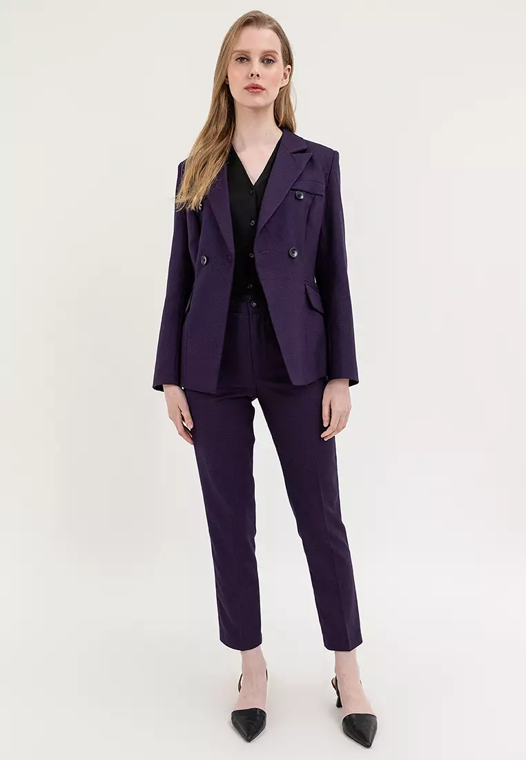 Textured Double Breasted Blazer