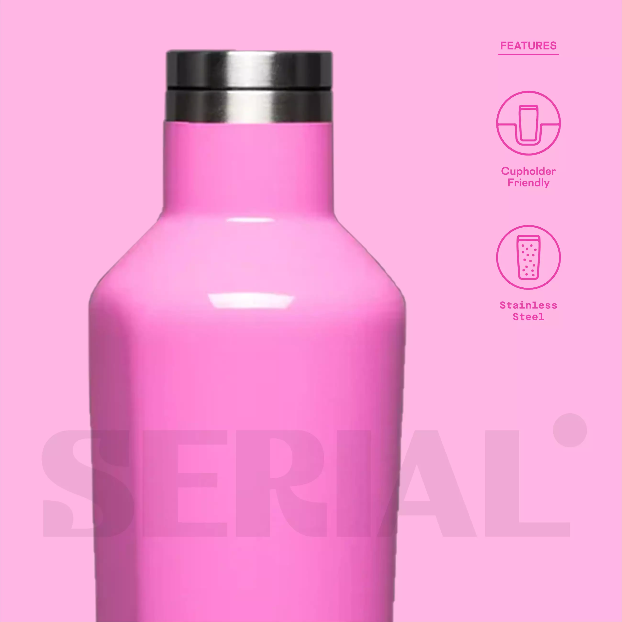CORKCICLE® Canteen 16oz - Miami Pink