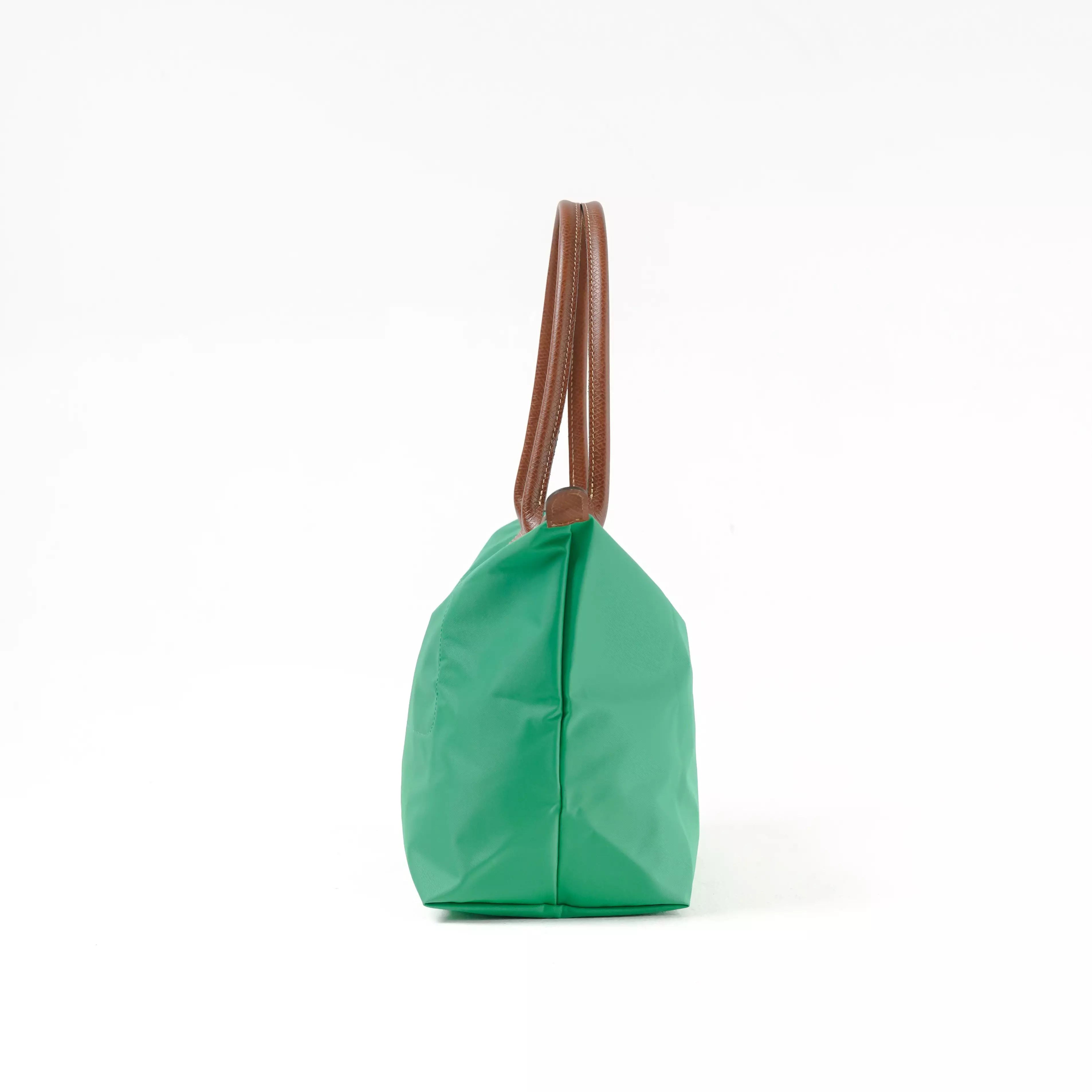 Tas LONGCHAMP LE PLIAGE LONG HANDLE BROWN FOREST GREEN SHOULDER BAG MEDIUM 100% ORIGINAL